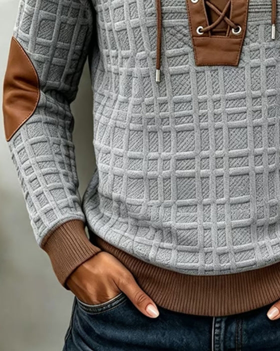 Tie Color-Block Hoodie