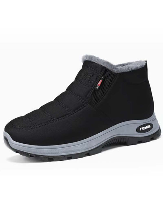 Winter Thick-Lined Snow Boots, Slip-On Warm Casual Shoes for Women and Men