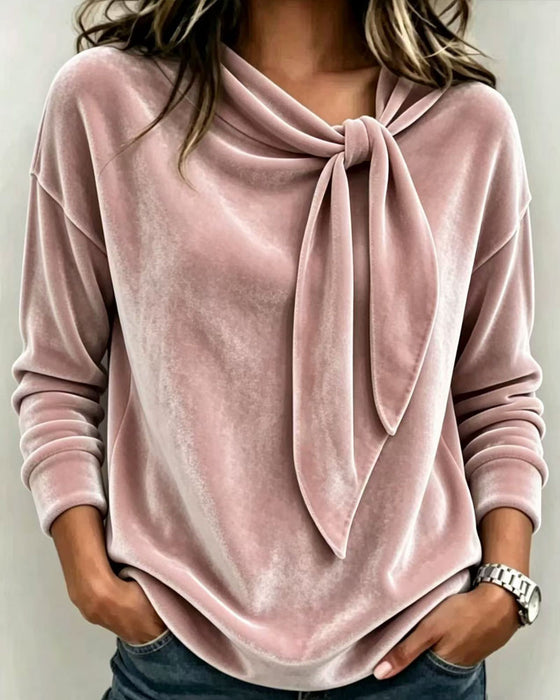 Solid Color Long Sleeve Top
