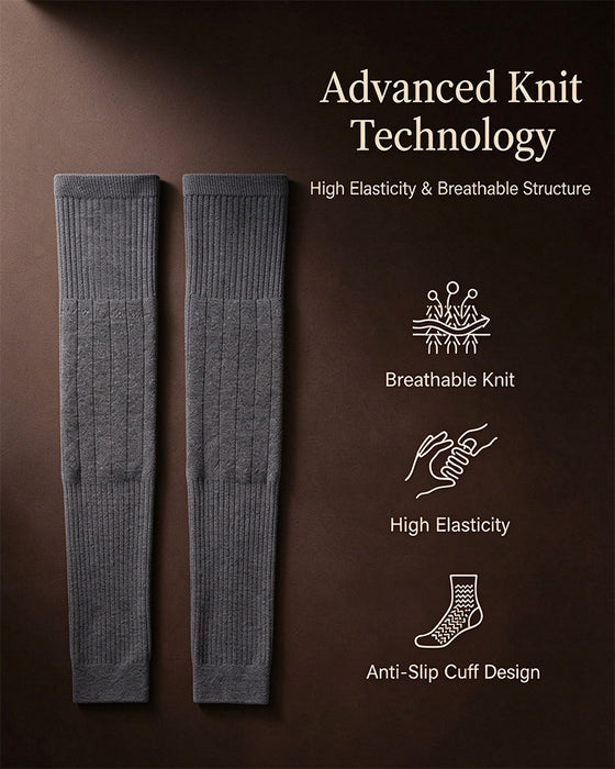 Fleece-Lined Soft-Knit Thermal Knee Warmers