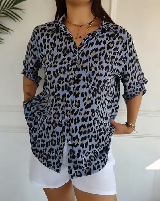 Leopard Print Fashion Blouses