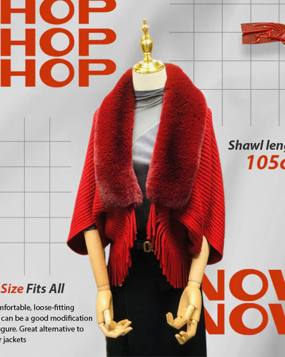 Fashionable Thick Fur Collar Scarf Cloak