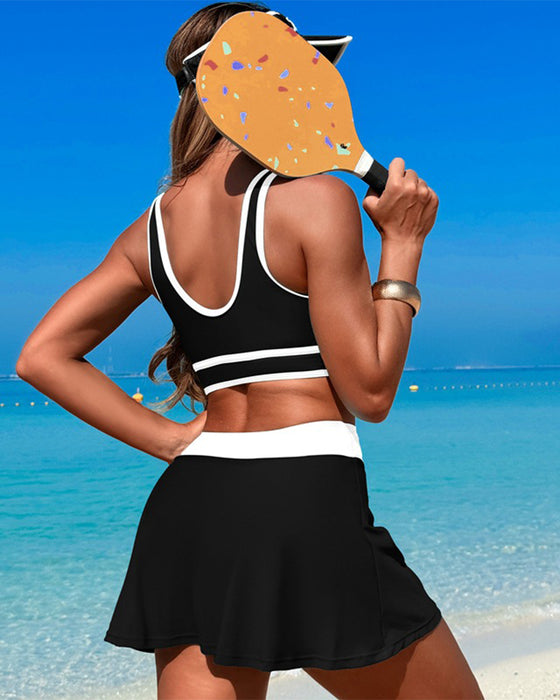 Quick-Drying Two-Piece Swim Skirt Set