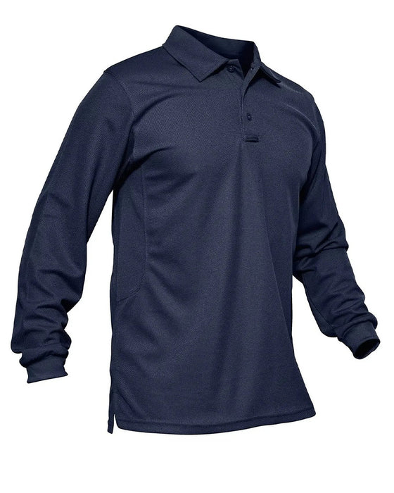 Polo Collar Long Sleeve Casual T-Shirt