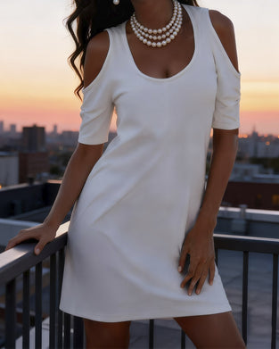 Off-Shoulder Fitted Solid Sexy Dress