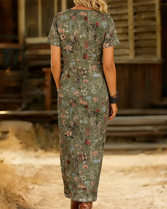 Round Neck Short Sleeve Dress
