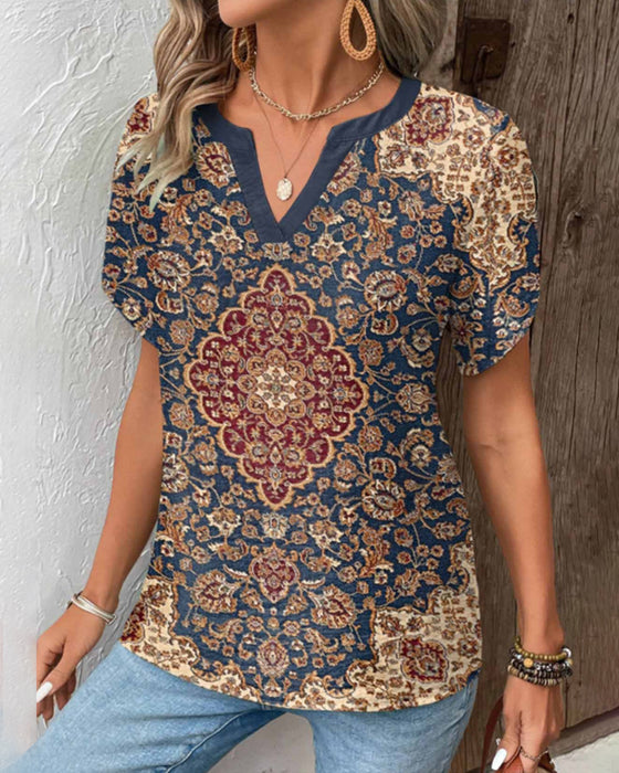 Short-sleeved retro style top