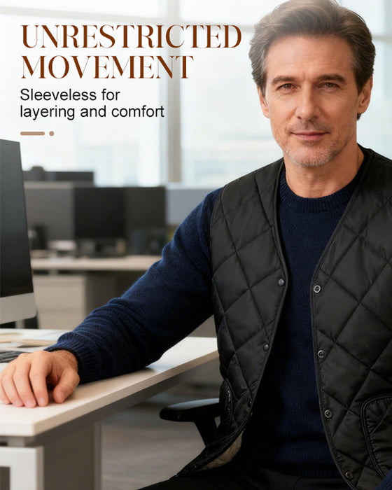 Men's Casual Quilted Thermal-Lined Vest