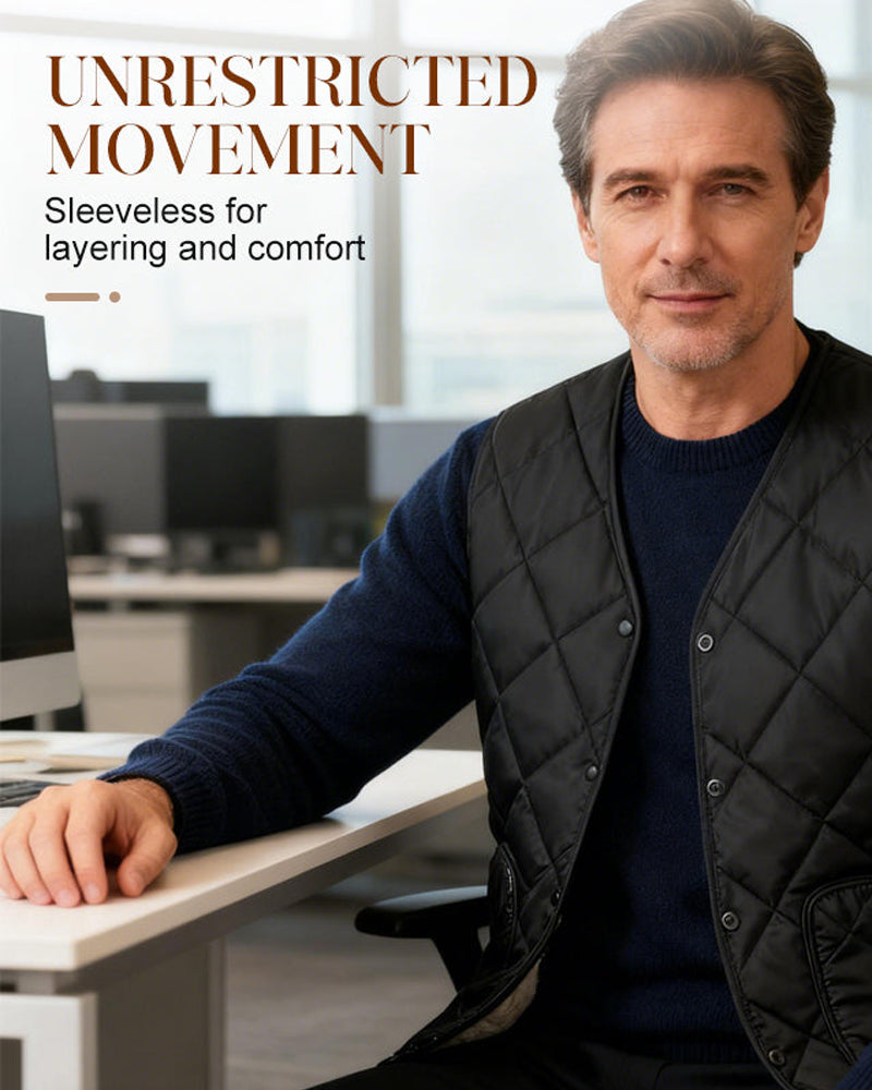 Men's Casual Quilted Thermal-Lined Vest