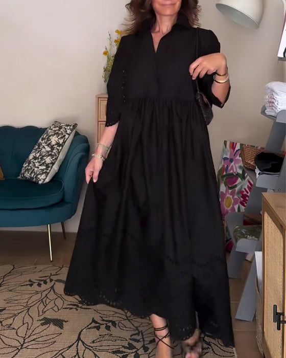 Hollow Out Loose A-Line Dress