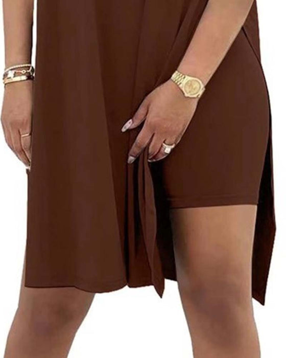 Solid Color Loose Short-Sleeve Pants Set