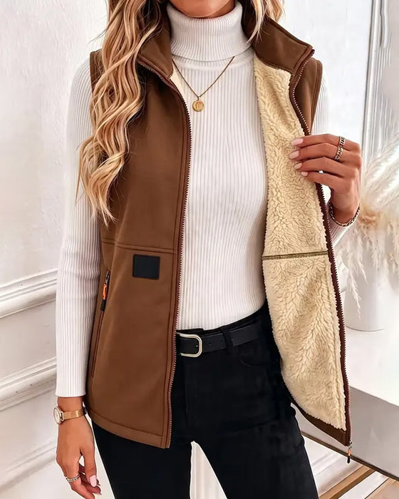 Padded Polar Fleece Open Front Cardigans