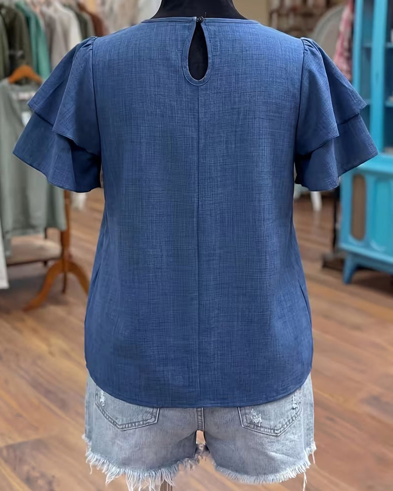Solid Fashion Casual Blouse