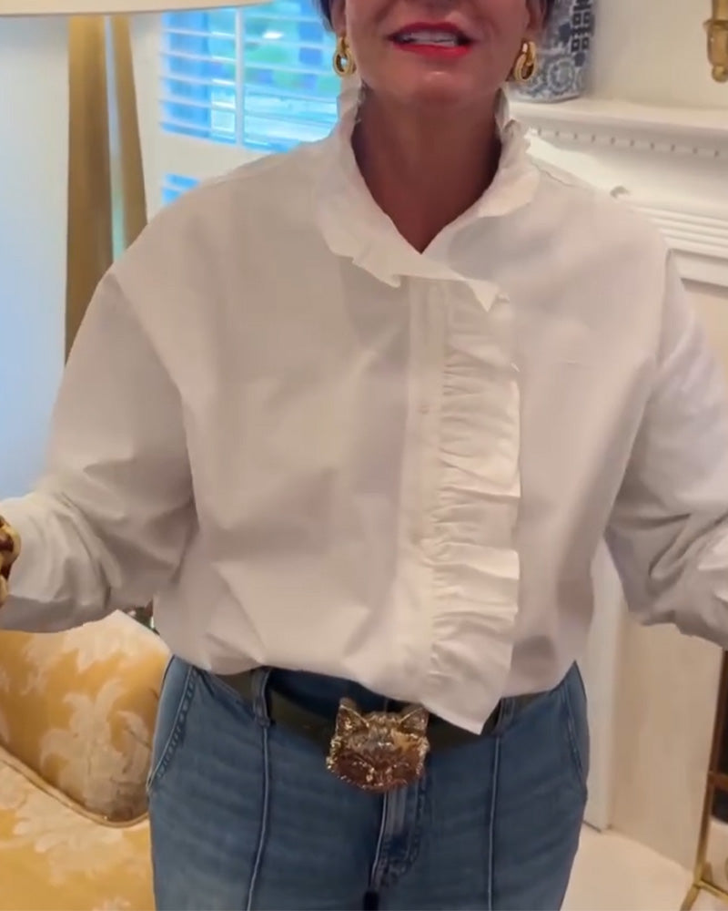 Ruffle Long Sleeve Shirt