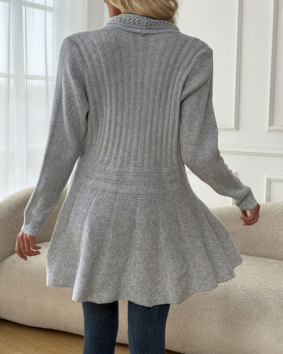 Mid-Length Cardigan Sweater Jacket