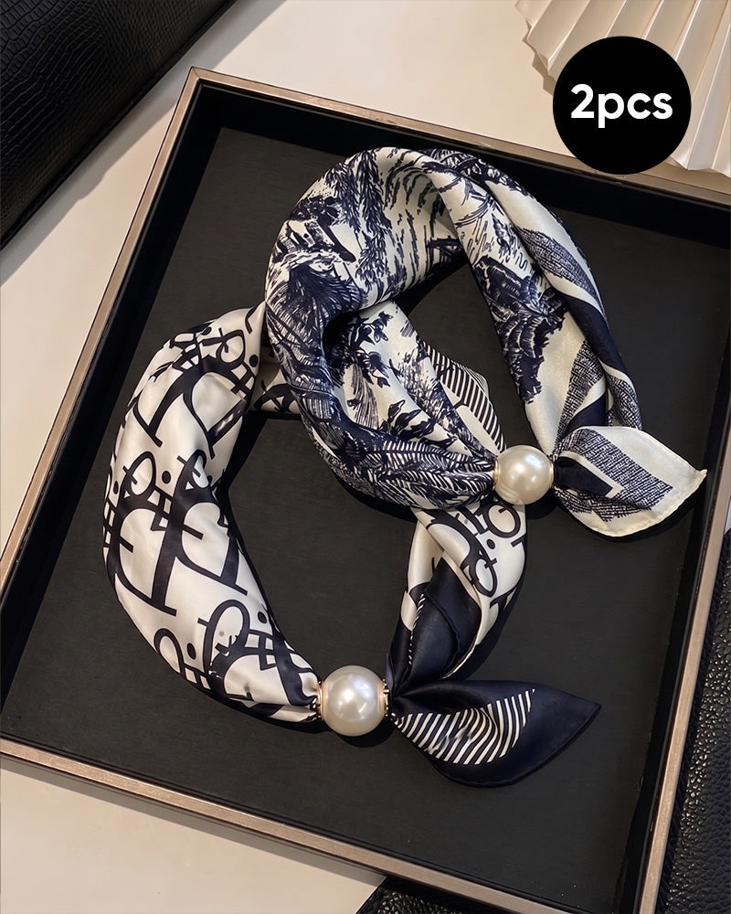 Effortless Glamour: Pop-On Pearl Necklace Scarf 🧣