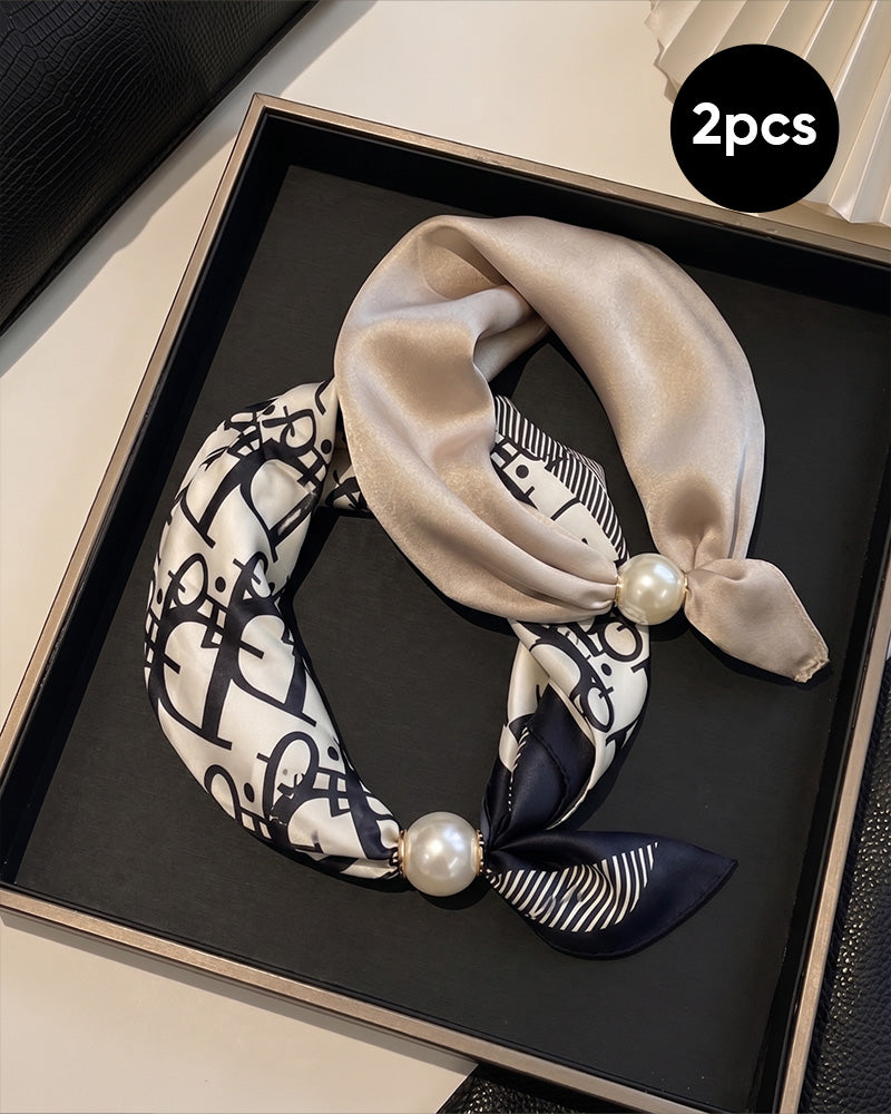 Effortless Glamour: Pop-On Pearl Necklace Scarf 🧣