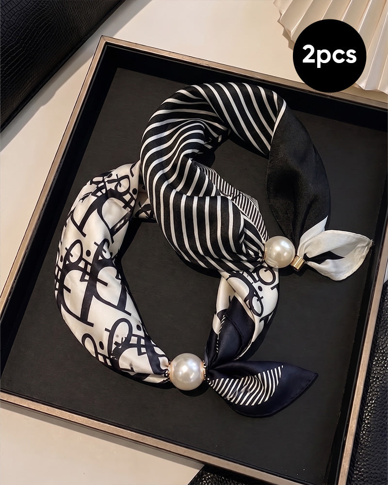 Effortless Glamour: Pop-On Pearl Necklace Scarf 🧣