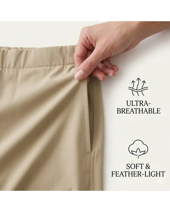 Solid Color Mid-Waist Length Pants
