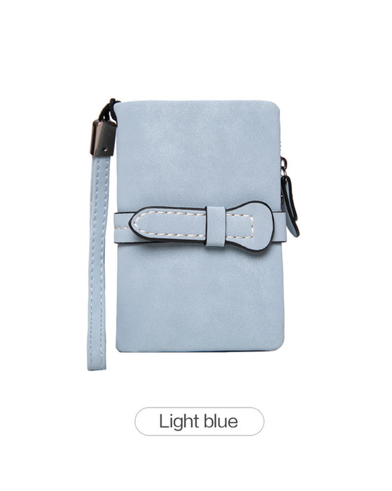 Women's Elegant Minimalist Short Wallet with Wristlet, Casual Versatile Zipper Card Holder Wallet, Trendy Wallet for Daily Use
