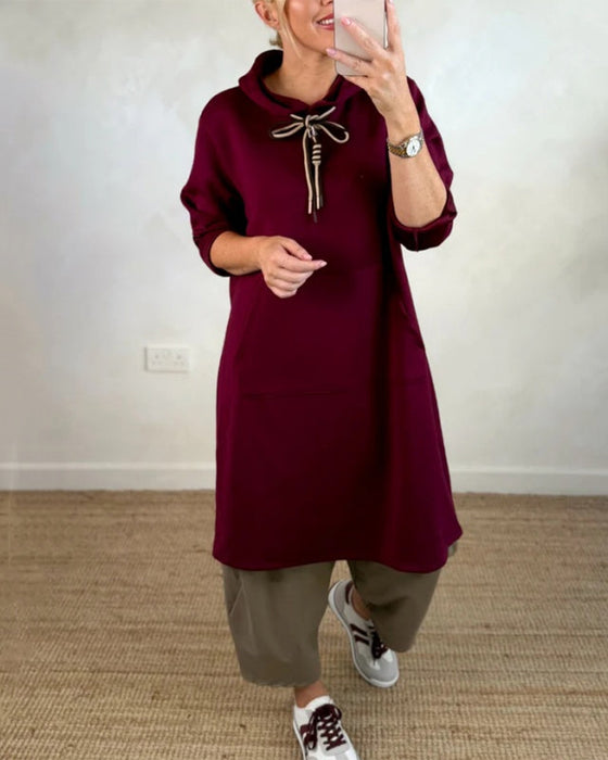 Oversized Hooded Dress with Pockets