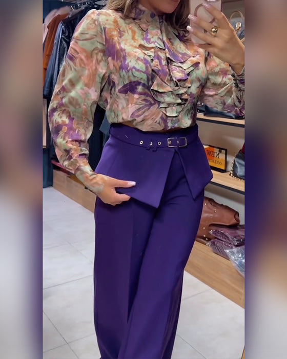 Stylish Straight-Leg Suit Pants