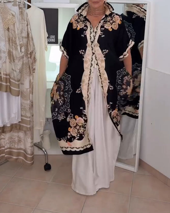 Chic Bohemian Vacation Shirt Dress