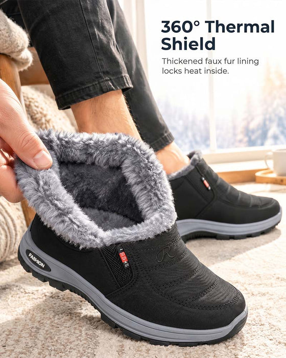 Winter Thick-Lined Snow Boots, Slip-On Warm Casual Shoes for Women and Men