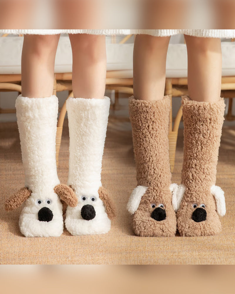 Cute Plush Dog Socks