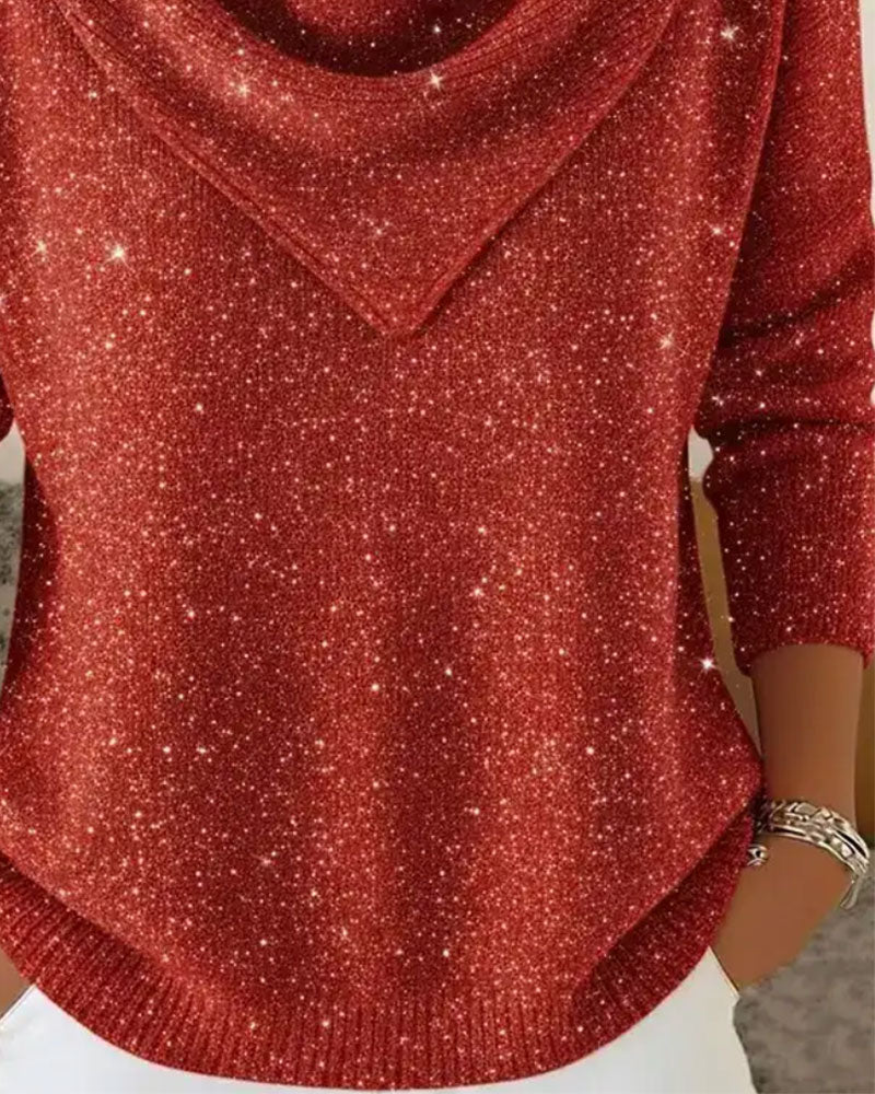 Mock Neck Casual Long Sleeve Pullover
