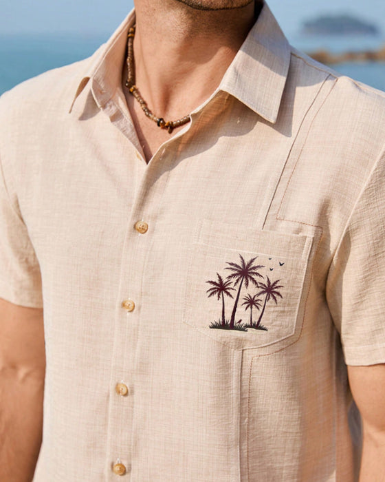 Men's Solid Color Two-Piece Set