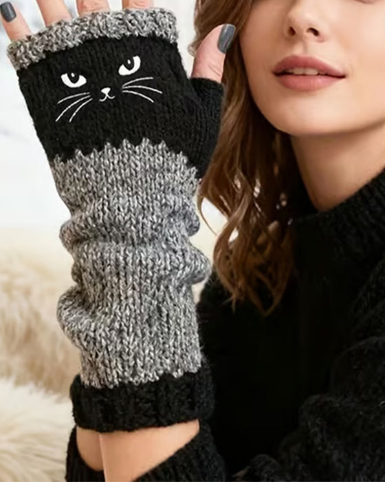 Cat Fingerless Gloves