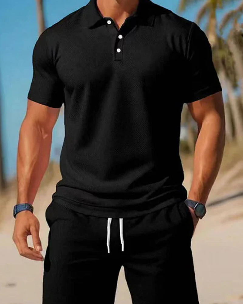 Men's Summer 2-Piece Polo & Shorts Set