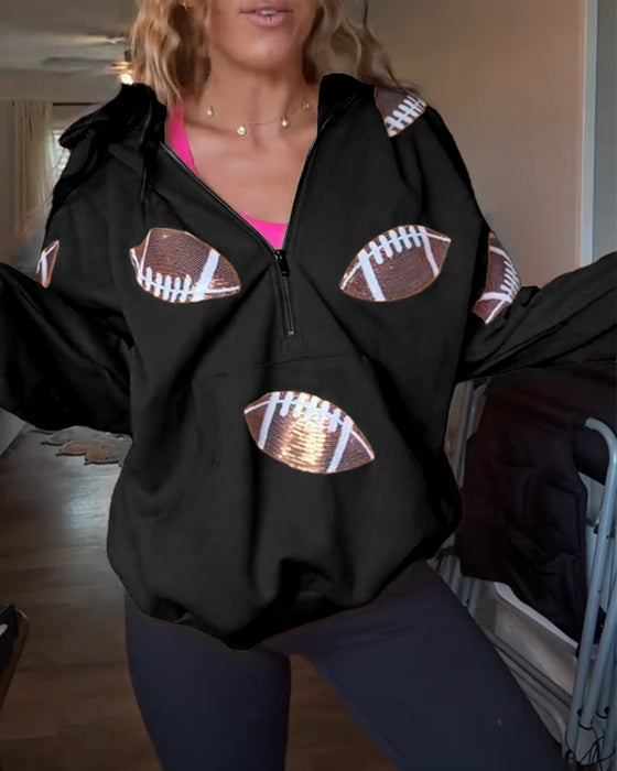 Rugby Sequin Hoodie