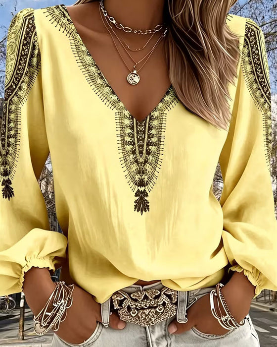 Puff Sleeve Bohemian Blouse