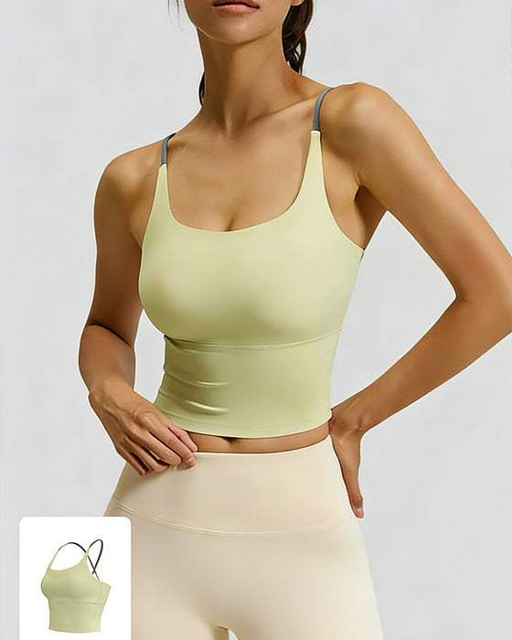 Colorblock Crossover Track Tank Top