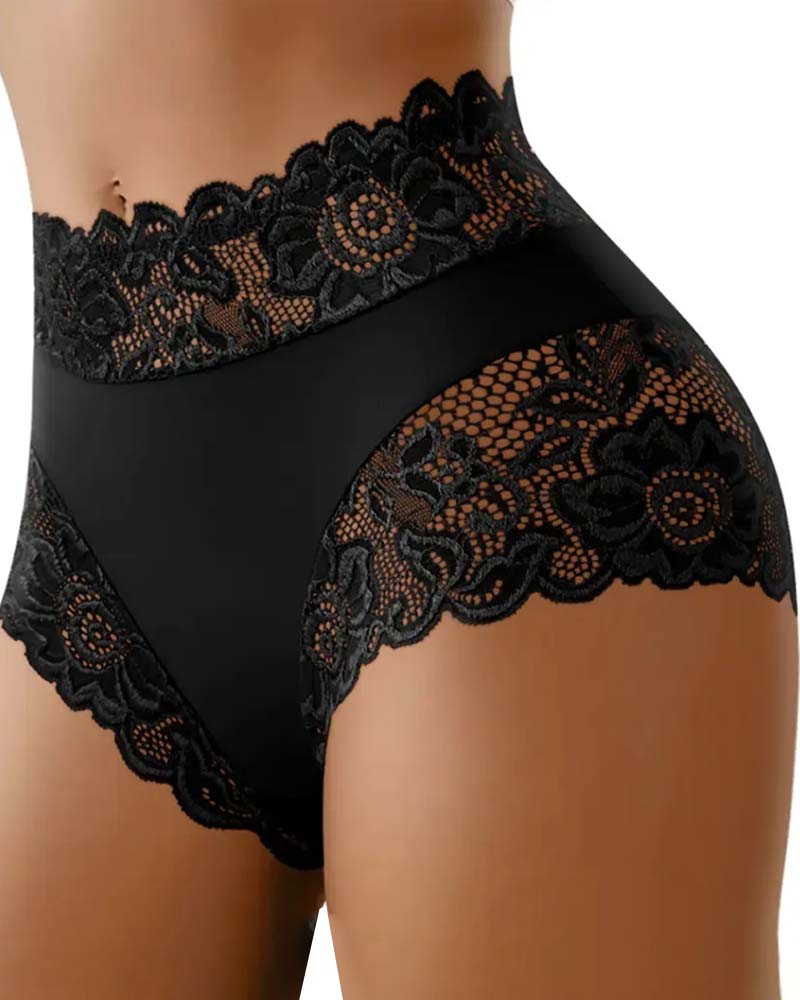 Solid Color Lace Panties