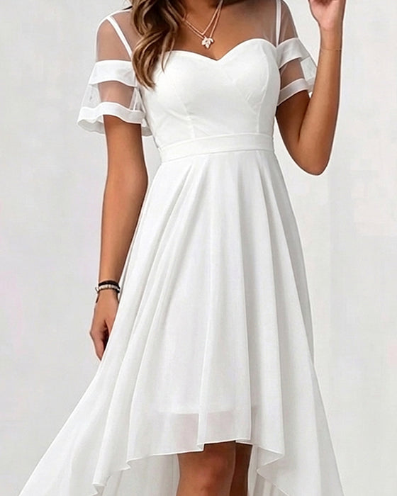 Mesh Patchwork Irregular Dress