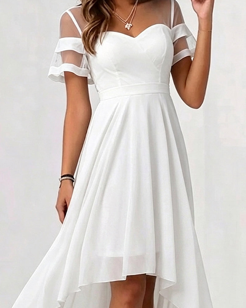 Mesh Patchwork Irregular Dress