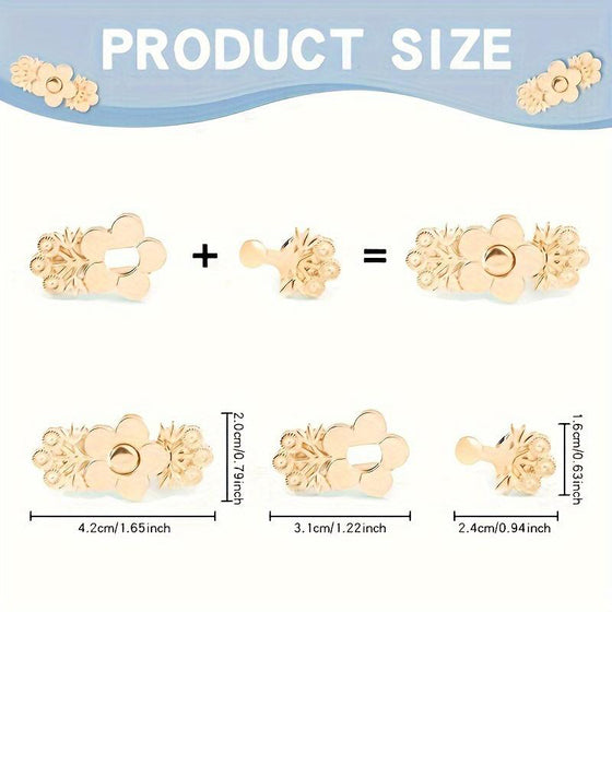 4-Piece Floral Patterned Denim Belt Tightener