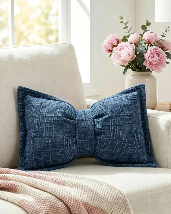Soft Bow-Shaped Throw Pillowcase