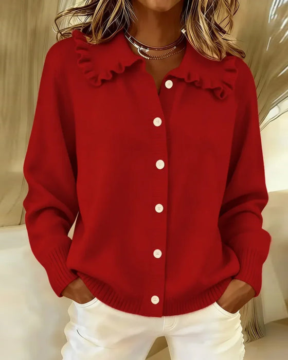 Peter Pan Collar Button-Down Cardigan