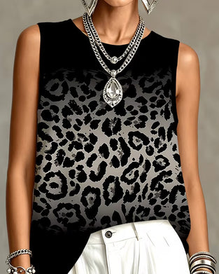 Ombre Leopard Sleeveless Tank Top