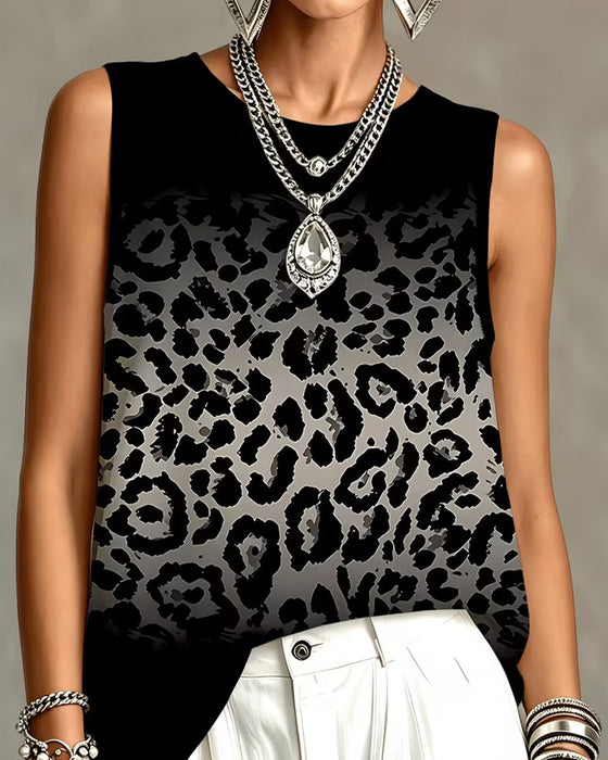 Ombre Leopard Sleeveless Tank Top