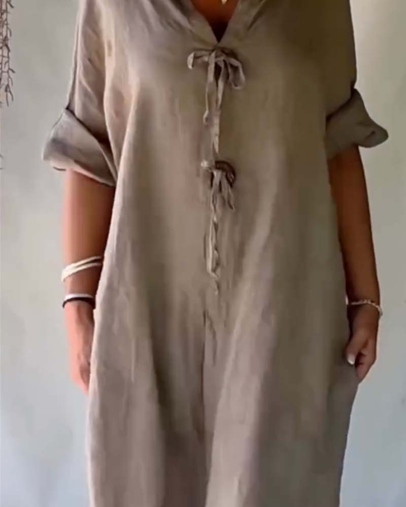 Solid Color Simple Loose Dress