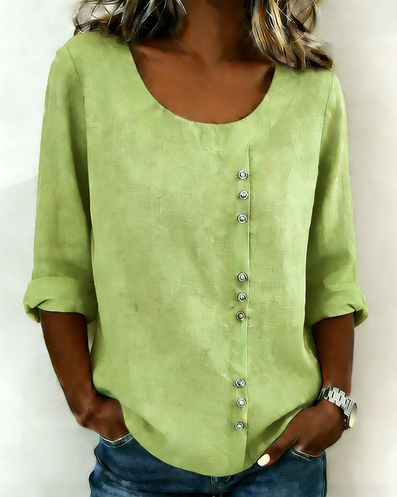Round Neck Long Sleeve Top