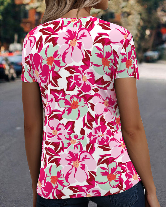 V-Neck Comfortable Short-Sleeved T-Shirt