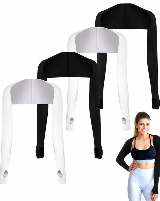 Women's 4-Pack Cooling UV Protection Arm Sleeves with Thumb Holes