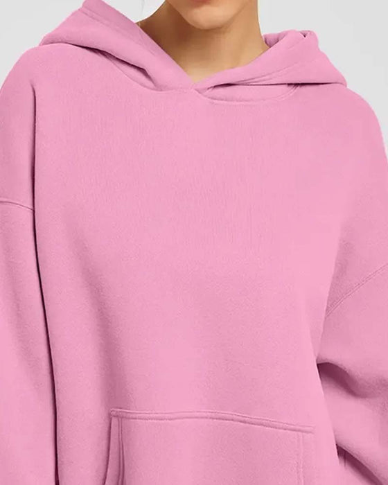 Solid Color Long Sleeve Casual Hoodie