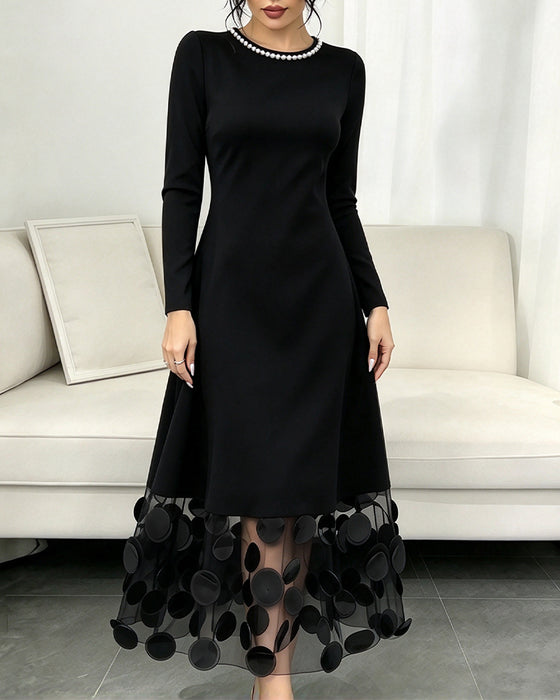 Mesh Polka Dot Patchwork Dress